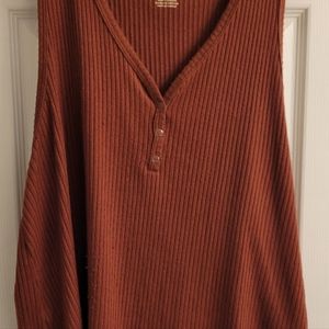 AE soft Ribbed Henley Tank Top